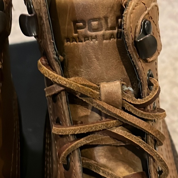 Polo Ralph Lauren Burson leather boots new tan briarwood Men’s Sizes - Picture 7 of 10